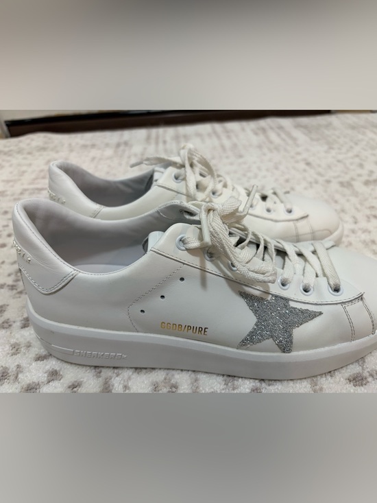 Golden Goose Shoes - Golden Goose Pure Star Swarovski Italian Leather Sneakers